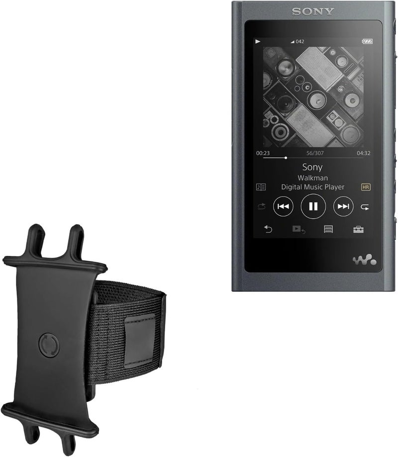 BoxWave Holster Compatible with Sony NW-A55 - ActiveStretch Sport Armband, Adjustable Armband for Workout and Running - Jet Black - Image 1